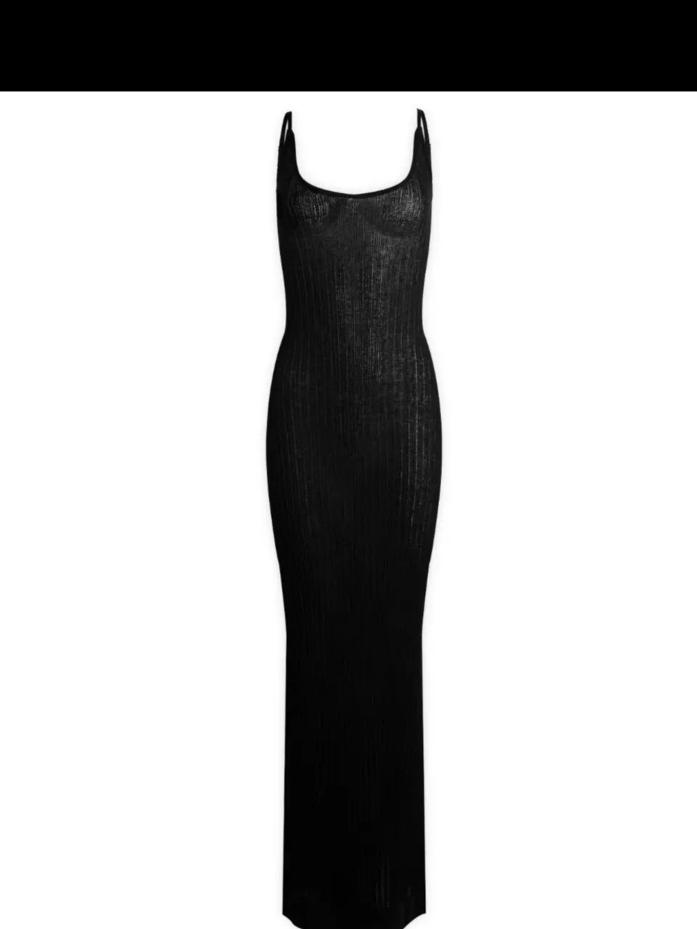 NWT Skims black Sheer Knit Midi/maxi depending on height dress size XL - Picture 2 of 14